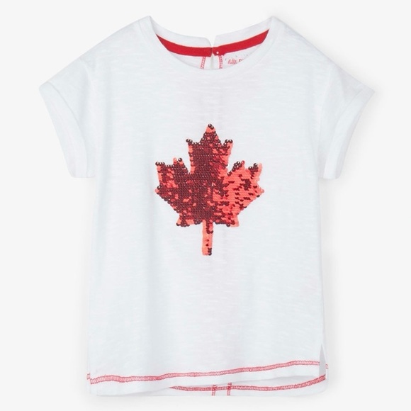Little Blue House Girls Flip Sequin Canada Day  Tee Shirt Size 6 - Picture 1 of 7